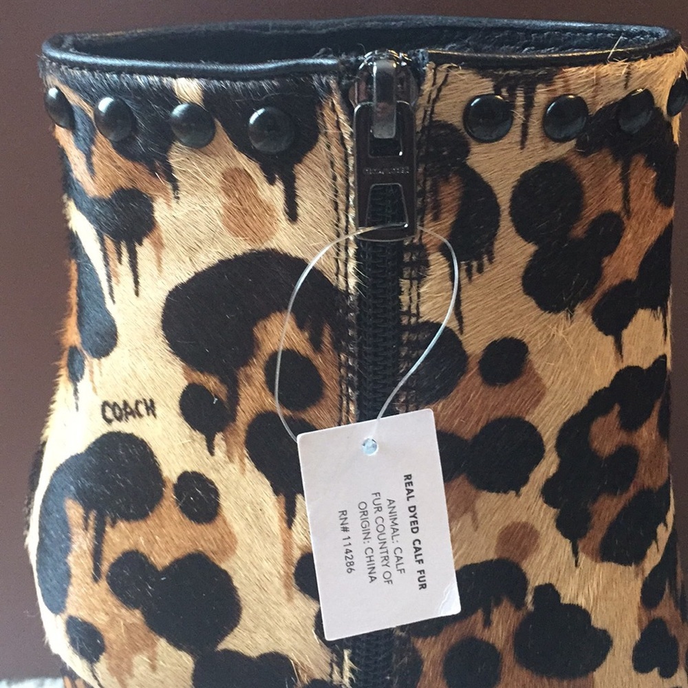 🚫SOLD🚫Coach leopard studded booties - Picture 4 of 7